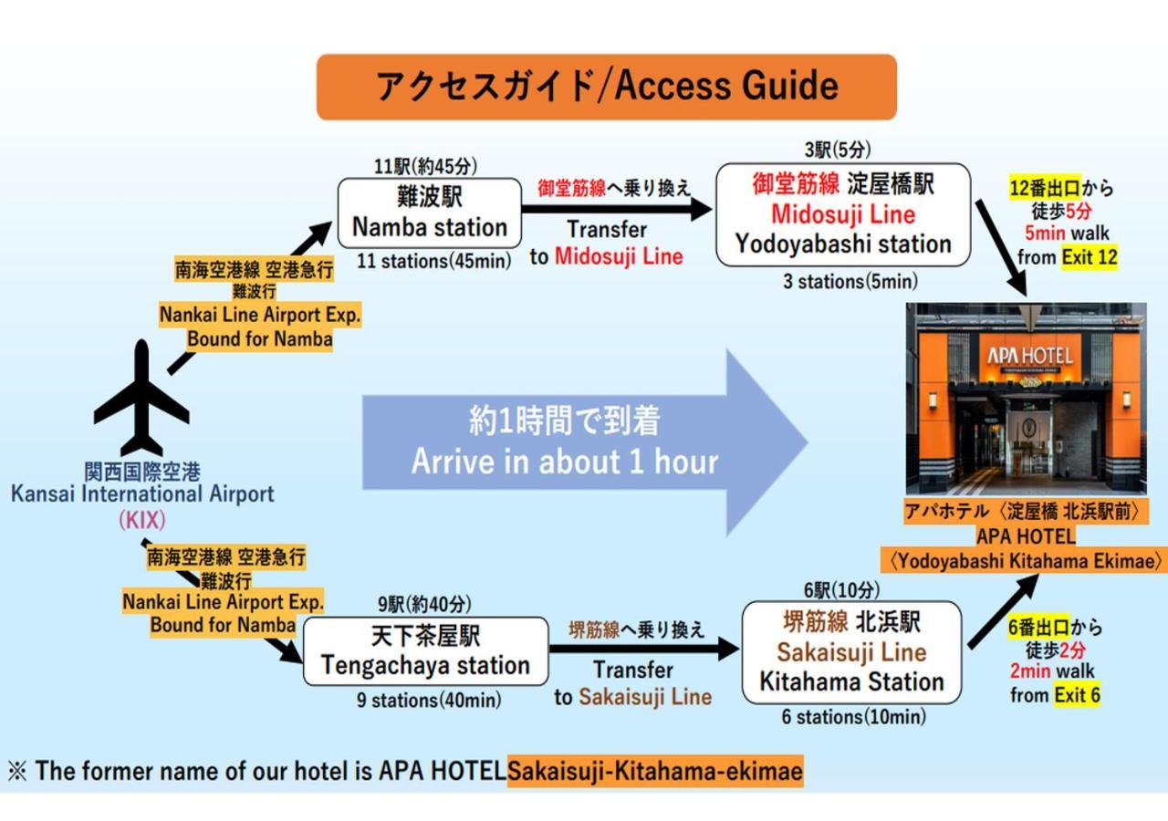APA Hotel Yodoyabashi Kitahama Ekimae Osaka Bagian luar foto